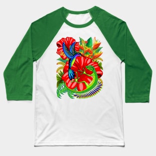 The Lizard, The Hummingbird and The Hibiscus Baseball T-Shirt